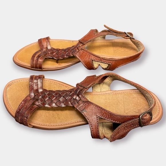 Maya Leather Sandals Authentic Made in Mexico Manmade Size 9 - Picture 3 of 7